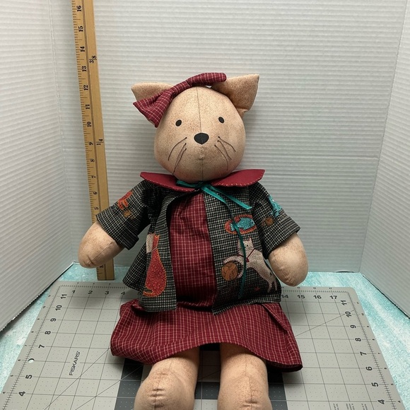 Adorable Cat Plush with Red Bow - Picture 2 of 9